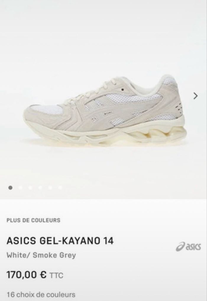 ASICS  gel  kayano 14 daim blanc cassé 41,5