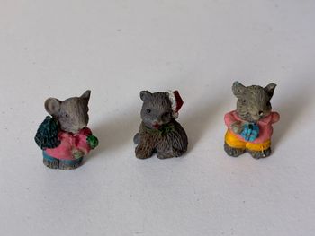 Figurines miniatures Noël Souris et Chat