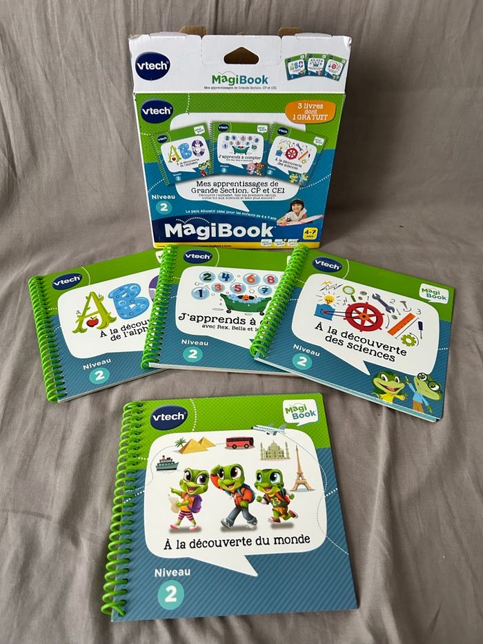 Lot magibook Vtech bleu et vert et 7 livrets - photo numéro 2
