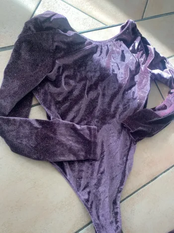 Body femme à paillettes violet m/l