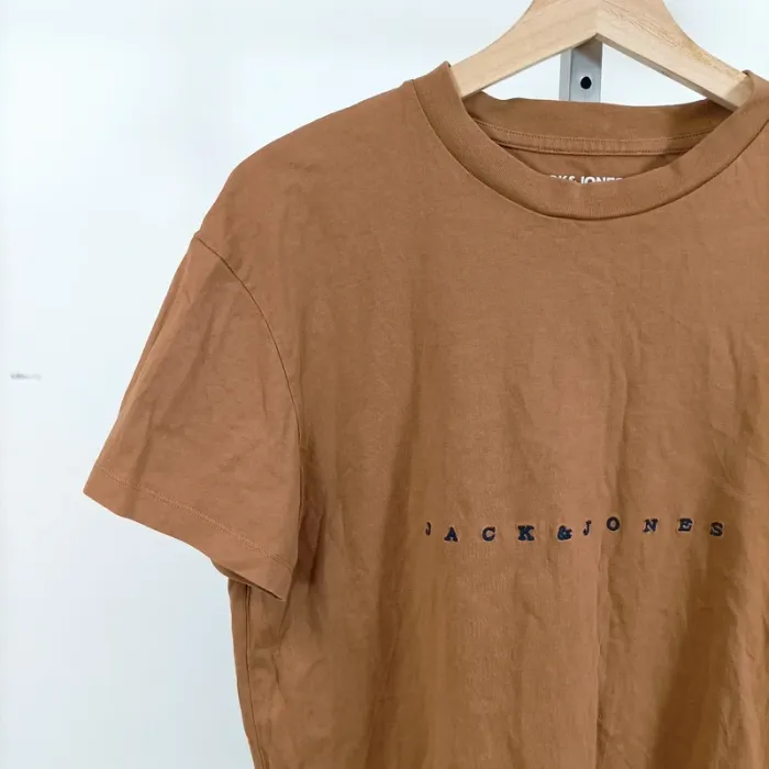 T-shirt marron logo Jack and Jones Relaxed Fit – Taille M A1035 - photo numéro 2