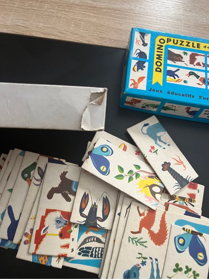 Domino puzzle des animaux ancien - photo numéro 2