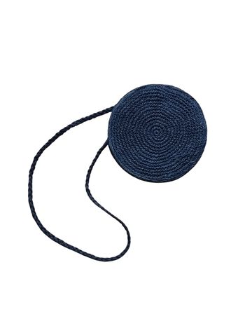 Sac rond bleu en rotin