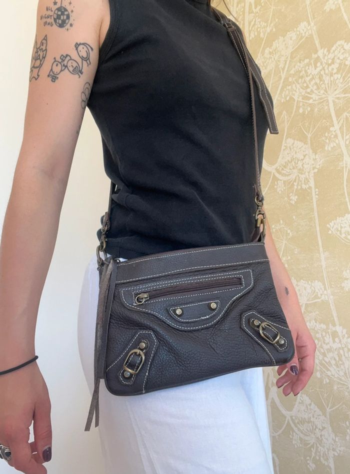 Sac en bandoulière en cuir vera pelle Made in italy it bag city - photo numéro 2