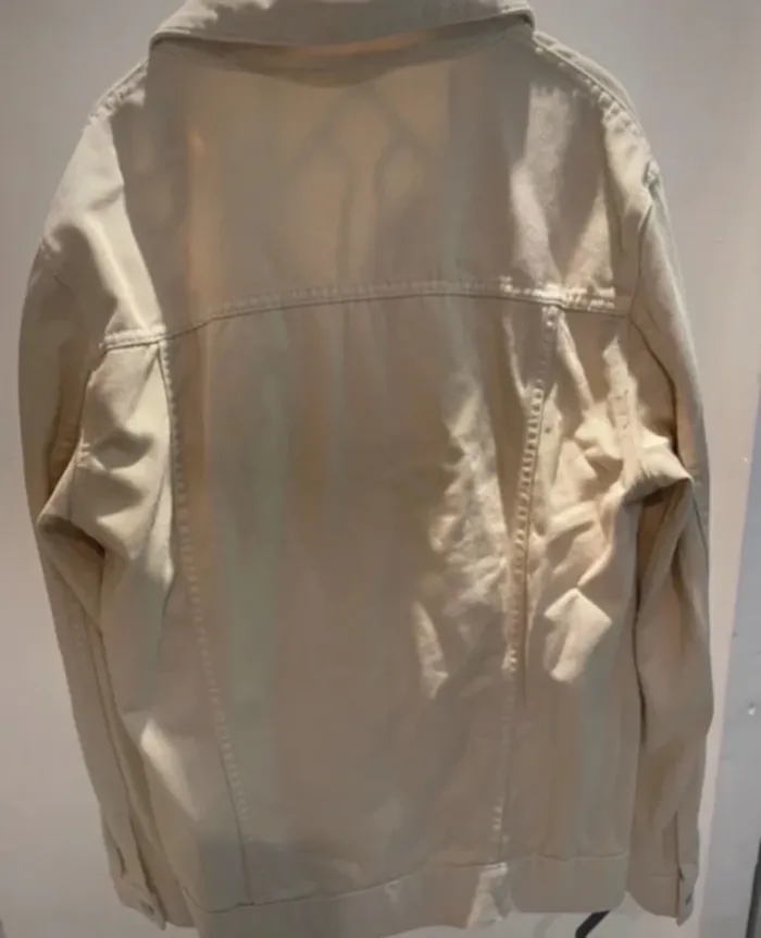 Veste en jean beige Camaïeu – Taille M (38 - photo numéro 2