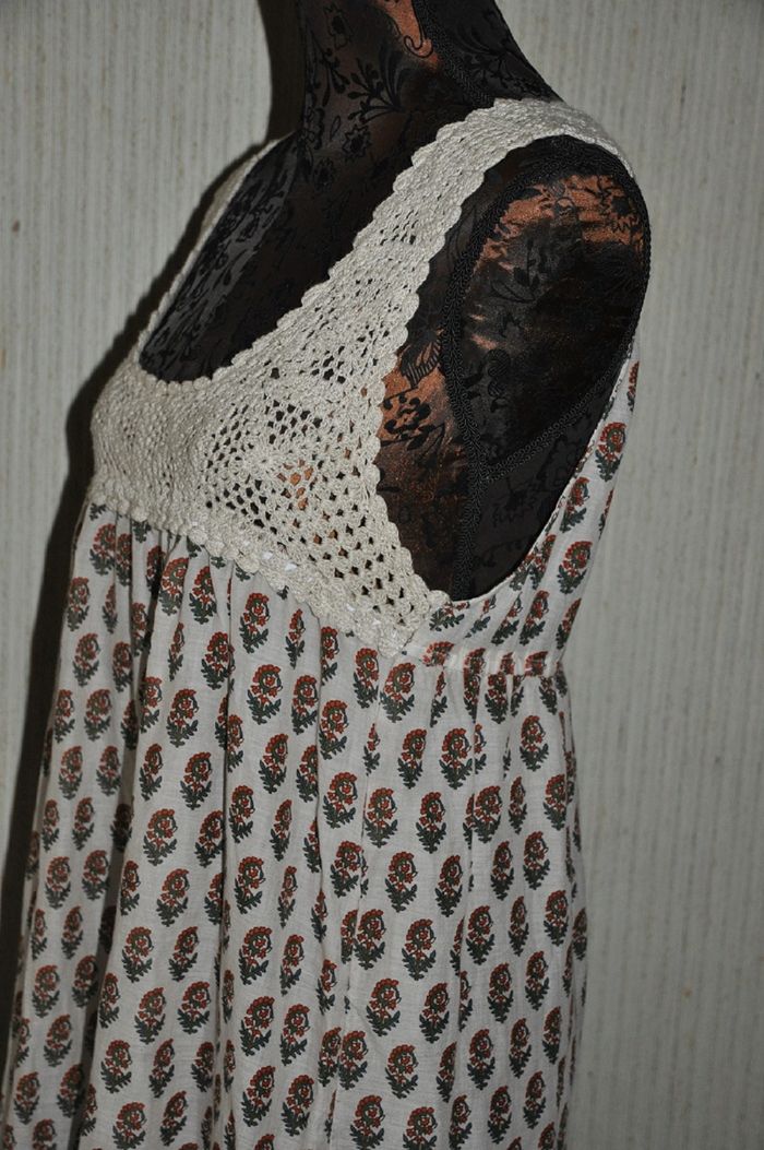 Tunique ethnique mousseline et macramé - Mim - T.42 - Neuve - photo numéro 6