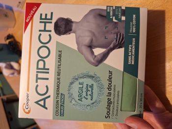 Actipoche neuf coussin thermique en argile réutilisable chaud ou froid - dos et ventre