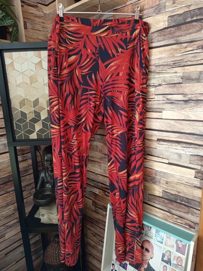 Pantalon fluide rouge noir  t40 - photo numéro 2