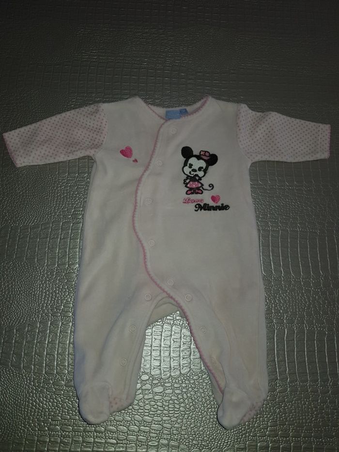 Pyjama en velours Minnie 3 mois - photo numéro 2
