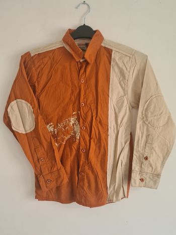 Chemise Orchestra orange et beige / Taille 12 ans