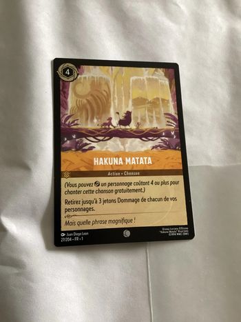 carte disney ravensburger lorcana FR hakuna matata 27/204.FR.1  Non foil première édition