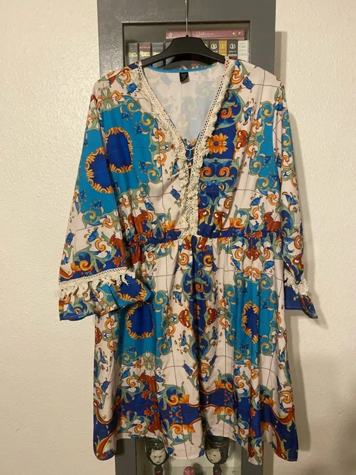 robe bohème manche 3/4 4xl 52 SHEIN Curve - photo numéro 2