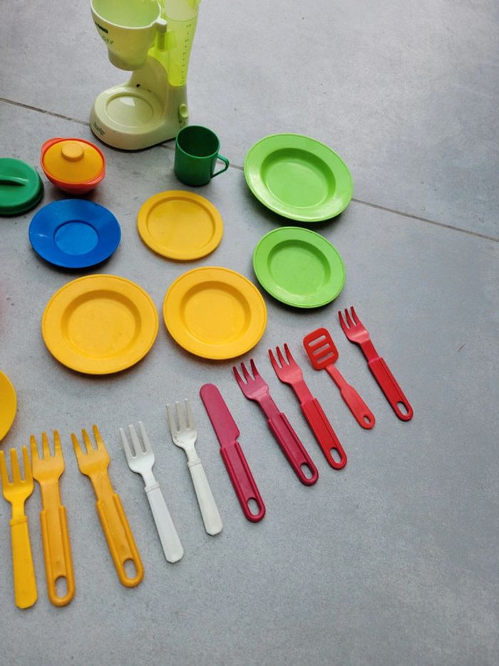 Gros lot dînette assiette couverts verre - photo numéro 6