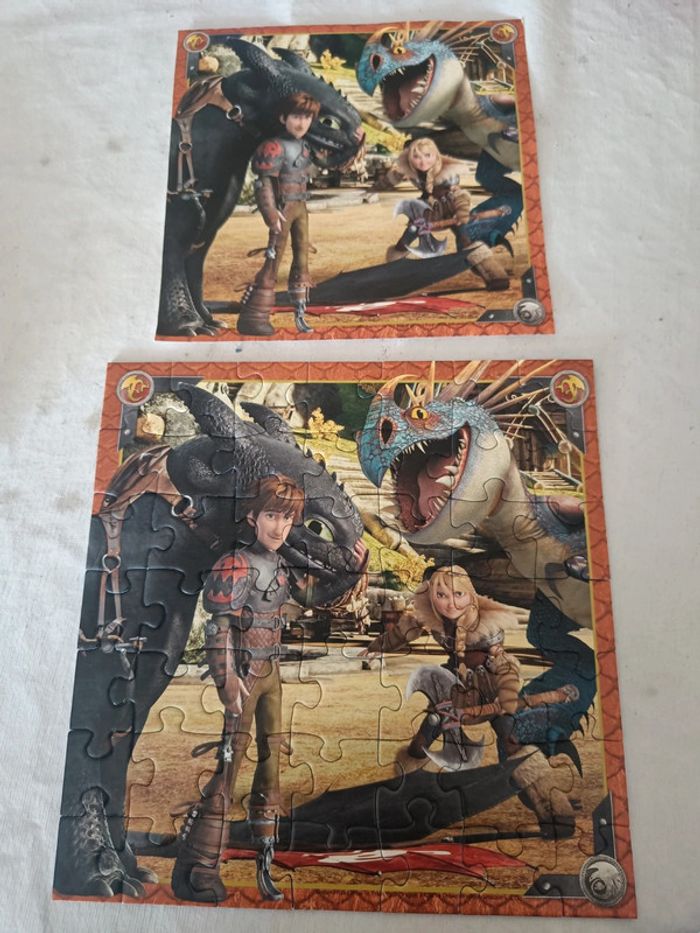 3 puzzles 49 pièces Dragons Crocmou - photo numéro 2