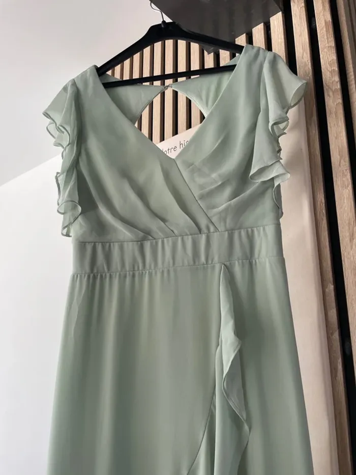 Robe longue vert sauge - photo numéro 3