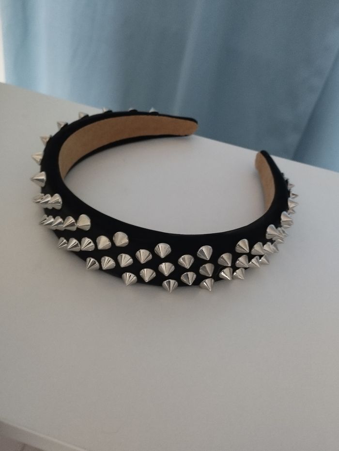 Serre tête noir pour femme punk rock ou gothique - photo numéro 3