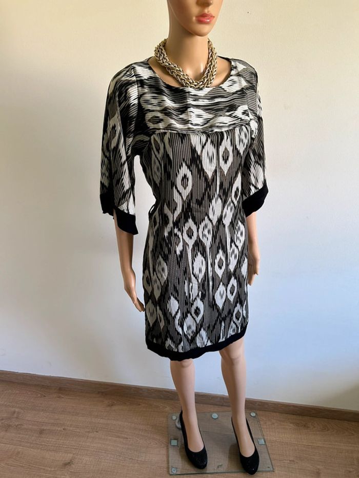 Robe imprimée kaki beige et noire Morgan taille 38 jamais portée - photo numéro 4