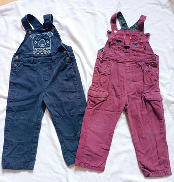 2 salopettes Doublés taille 24 mois