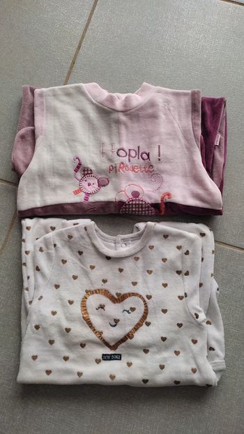 Lot de 2 pyjamas chauds T.18 M