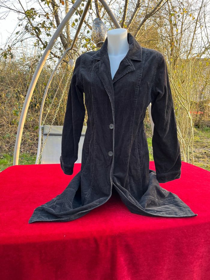 manteaux vintage velours marron petite cotes T S - photo numéro 12