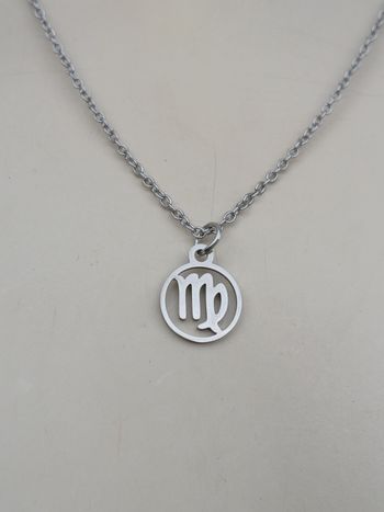 Collier en acier inoxydable argenté signe astrologique vierge ♍️
