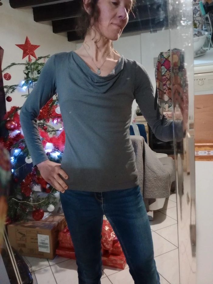 Tee shirt manches longues M anthracite  c56 - photo numéro 2