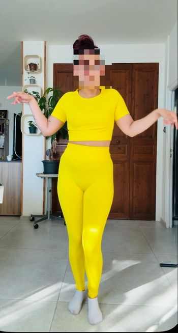 Ensemble 2 pièces jaune fitness 