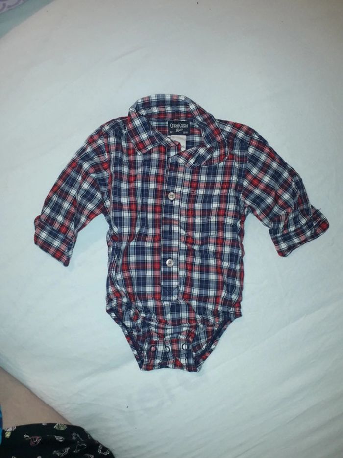 Oshkosh body chemise à carreaux taille 6 mois