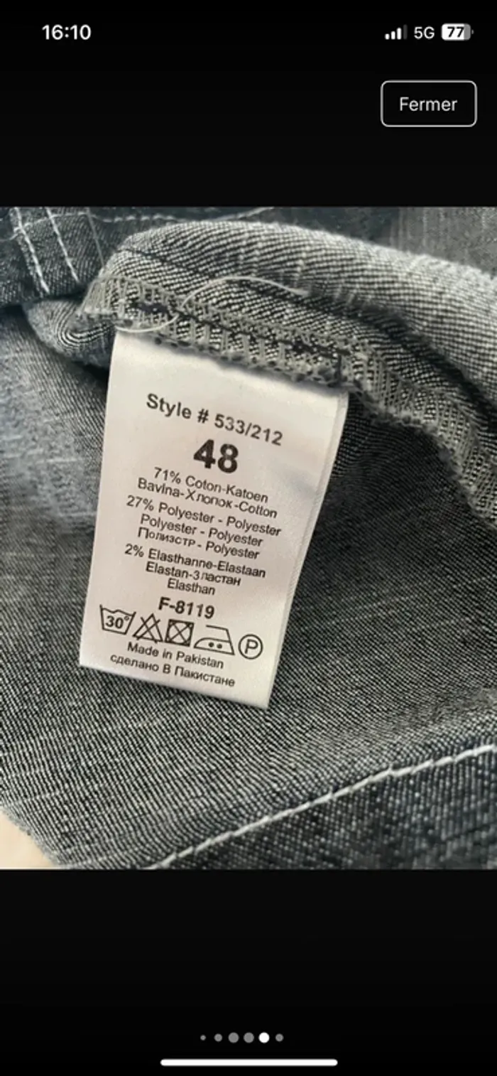 Magnifique blazer en jeans en 48 excellent état de chez Blanche Porte - photo numéro 10