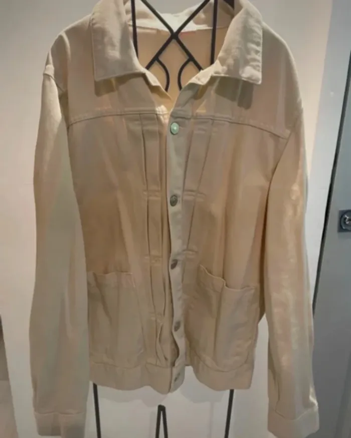 Veste en jean beige Camaïeu – Taille M (38