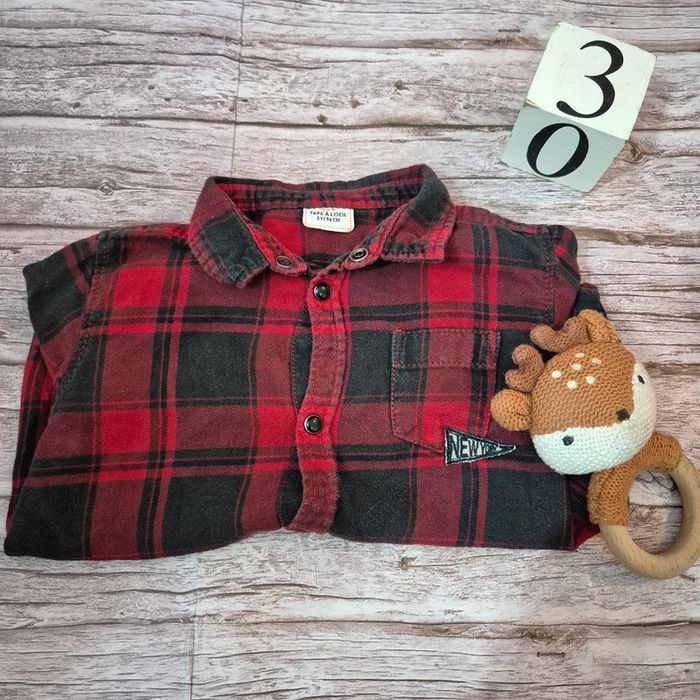 Chemise  à  carreaux rouge tape à l'œil 3ans 96cm