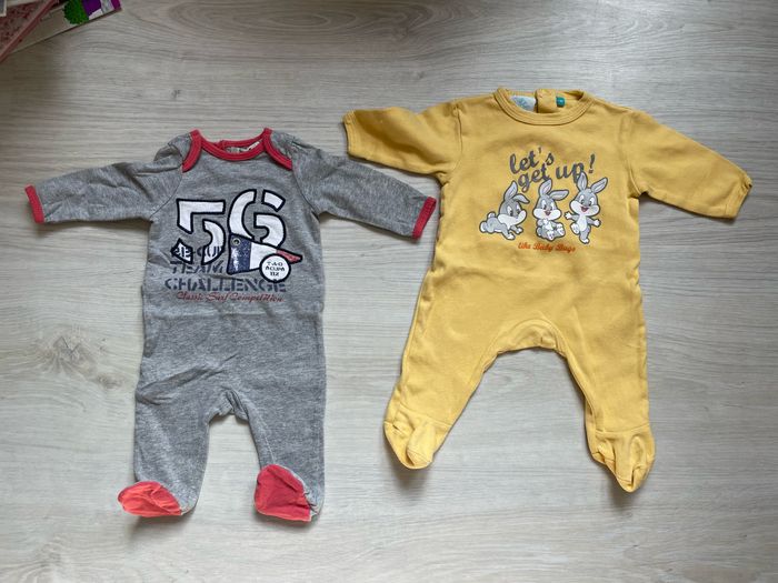 Lot de 2 pyjamas coton garçon 1 mois
