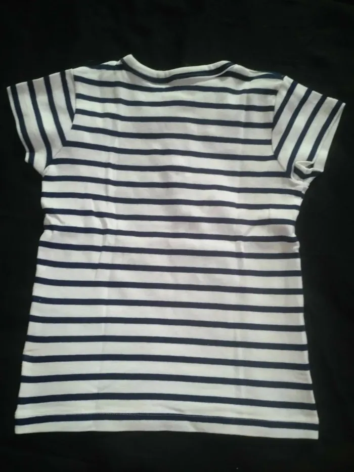 Tee shirt Marinière Fille Manche Courte 6 ans - photo numéro 3