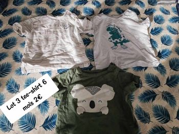 Lot 3 tee shirt 6 mois