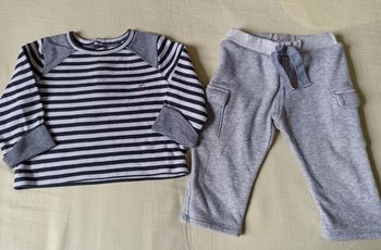 Ens 2p chaud Petit Bateau 12m