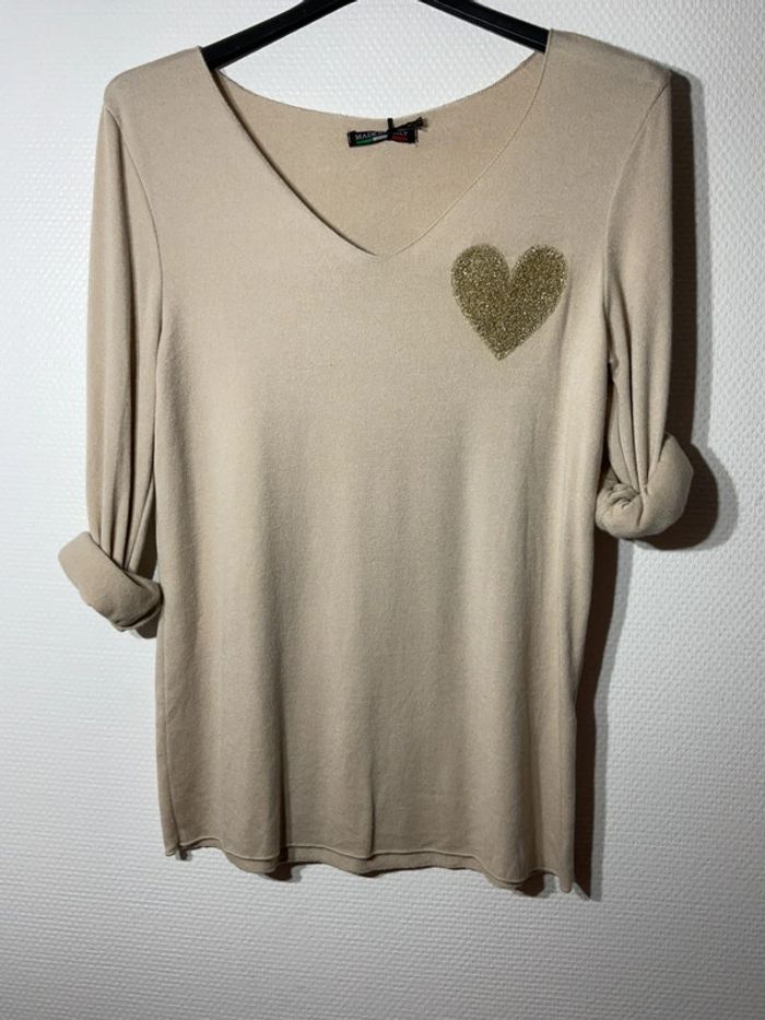 Pull « cœur » femme taille unique (36-40)- nos- neuf avec étiquette