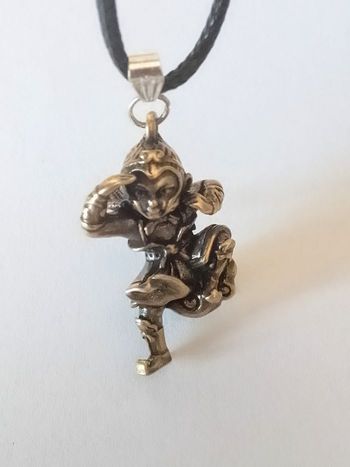 Collier corde de cire + pendentif spirituel