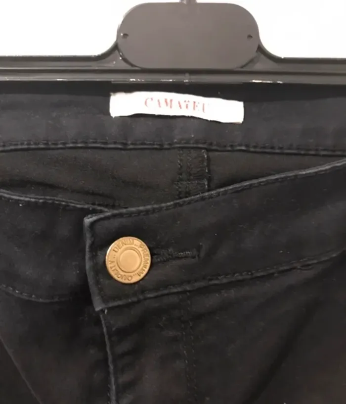 Pantalon jeans femme noire camaïeu taille 42 - photo numéro 3