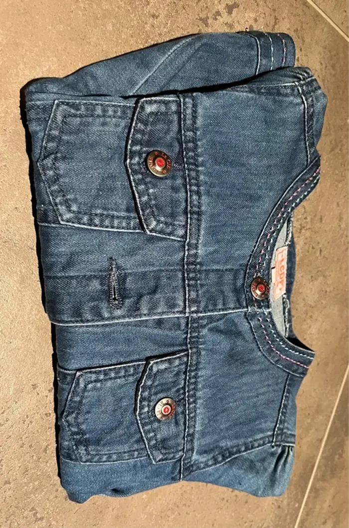 6 ans - la compagnie des petits veste jeans brodée - photo numéro 4