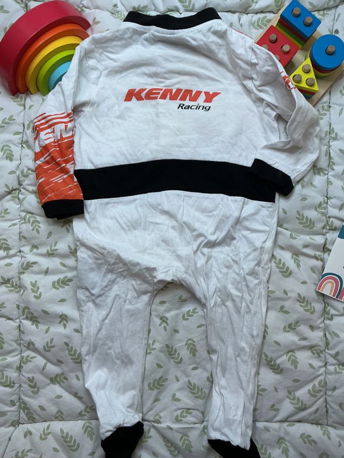 pyjama grenouillère en coton blanc et noir ouverture devant 24 mois kenny - photo numéro 7