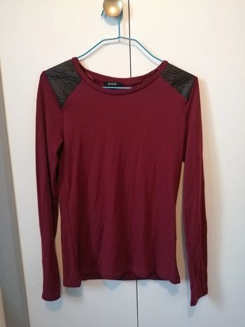 T-shirt manches longues Bordeaux