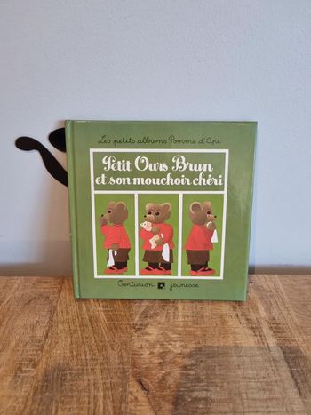 Livre enfant petit ours brun et son mouchoir chéri