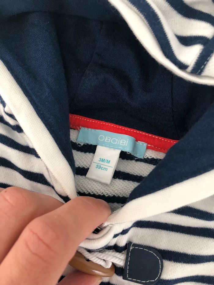 Veste sweat OBAÏBI 3 mois - photo numéro 2