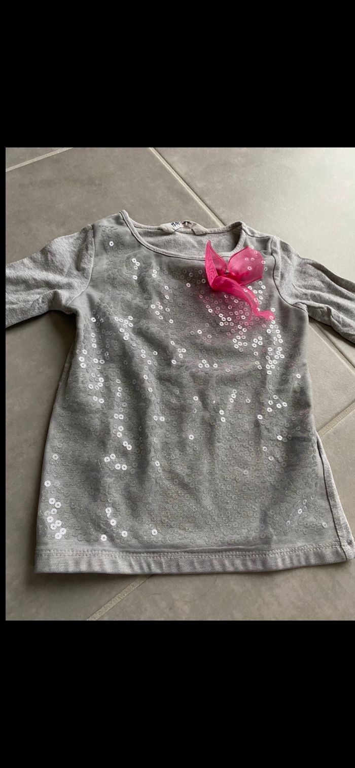 Tee shirt manches longues pailleté 4 ans - photo numéro 5