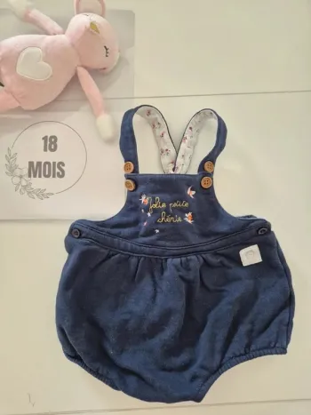 Barboteuse mes petits cailloux 18 mois 80 cm bleu marine