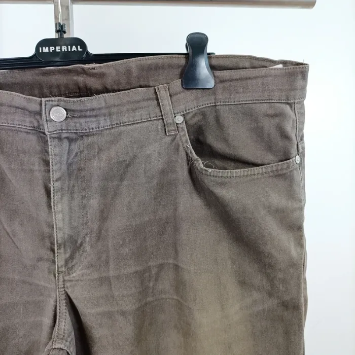 Pantalon droit kaki/ gris en toile Lee Cooper en coton élasthanne T40 taille 52 A1450 - photo numéro 2