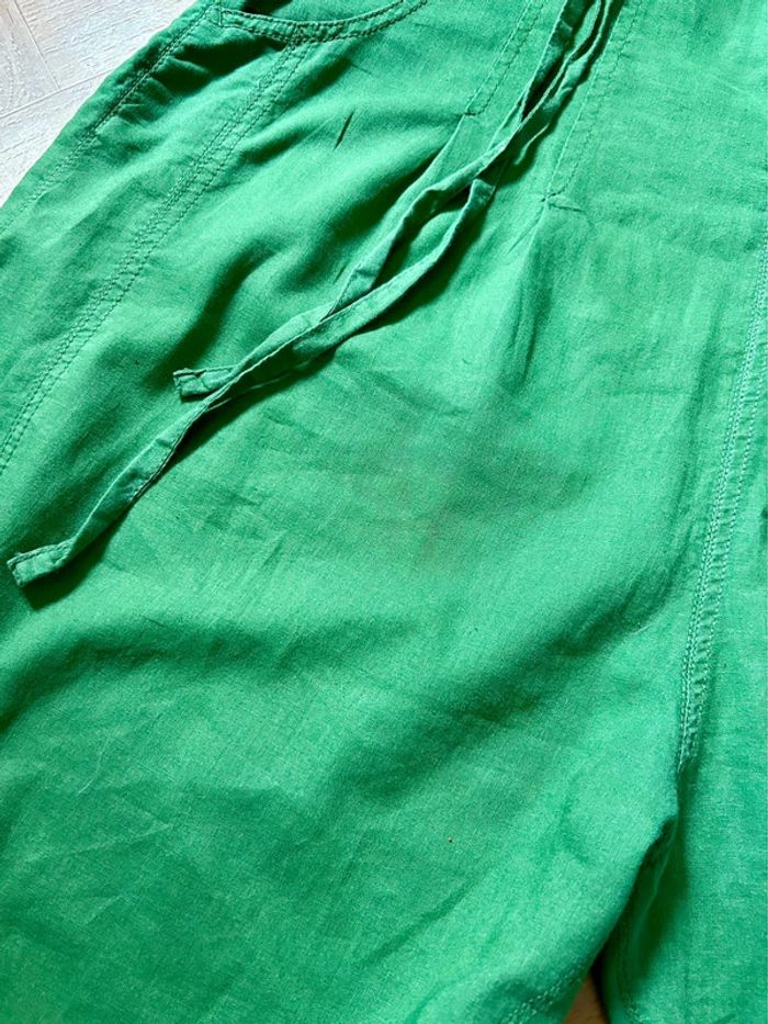 🌿Sarouel lin vert vintage taille 36/38 boho hippie ethnic festival green linen harem pants🌿 - photo numéro 15