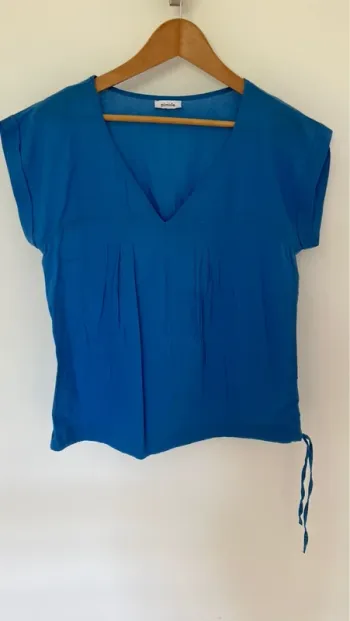Blouse manches courtes lien pour resserrer