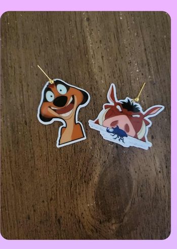 Boucles d'oreilles les roi lion Timon et Pumba