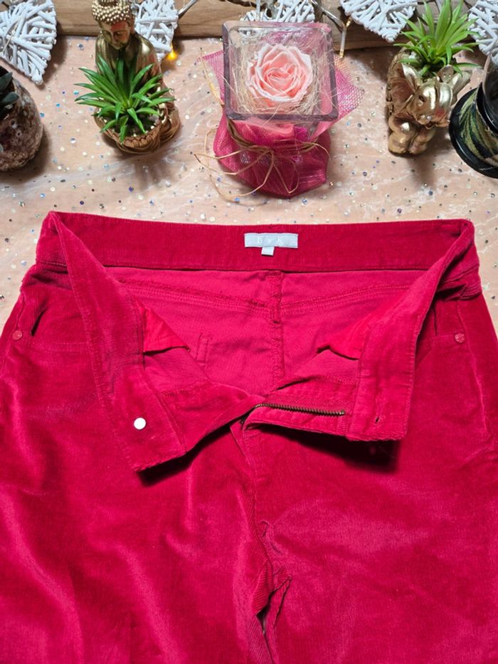 Pantalon rouge effet velours BNK - photo numéro 5